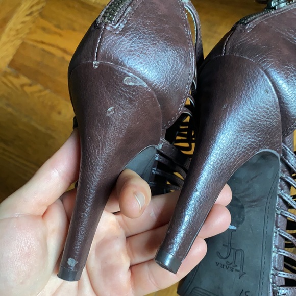 Zara brown strappy high heel platform Roman sandals - Picture 8 of 8